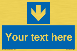 Custom Mandatory directional sign, blue arrow down